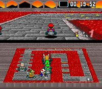 une photo d'Ã©cran de Super Mario Kart sur Nintendo Super Nes